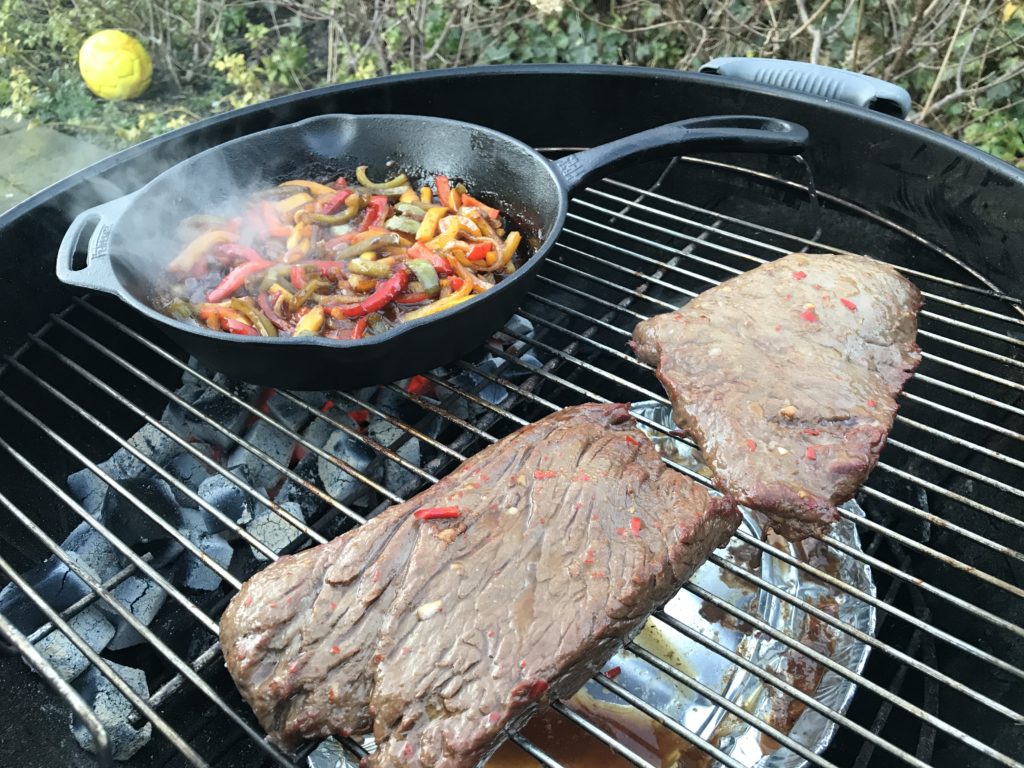 Bavette en Groenten op de bbq